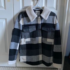Plaid Sherpa Lined Jacket